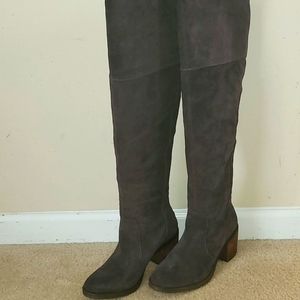 Women's Lucky Brand Above-the-Knee Suede Boots (Rayla), size 10, Dark Grey